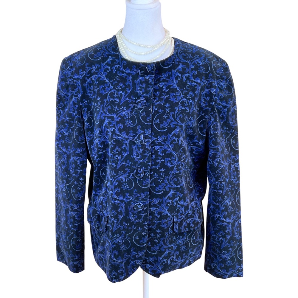 Karen Scott Blazer Blue Velvet Swirl (14)